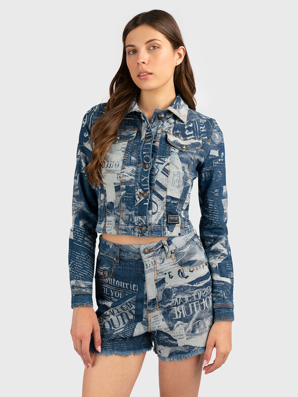 Printed denim jacket - 1