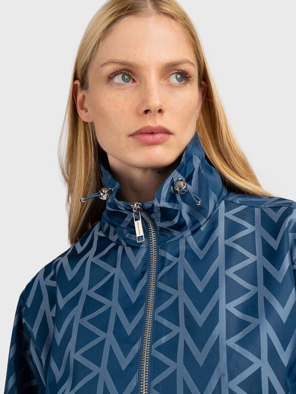 Jacket with monogram logo print and zip - 3