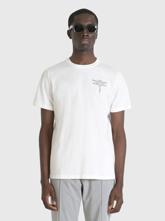 Cotton T-shirt with oval neckline - 1