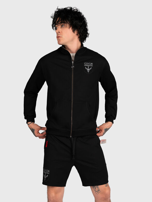 SWZ006 black sweatshirt with zip - 1