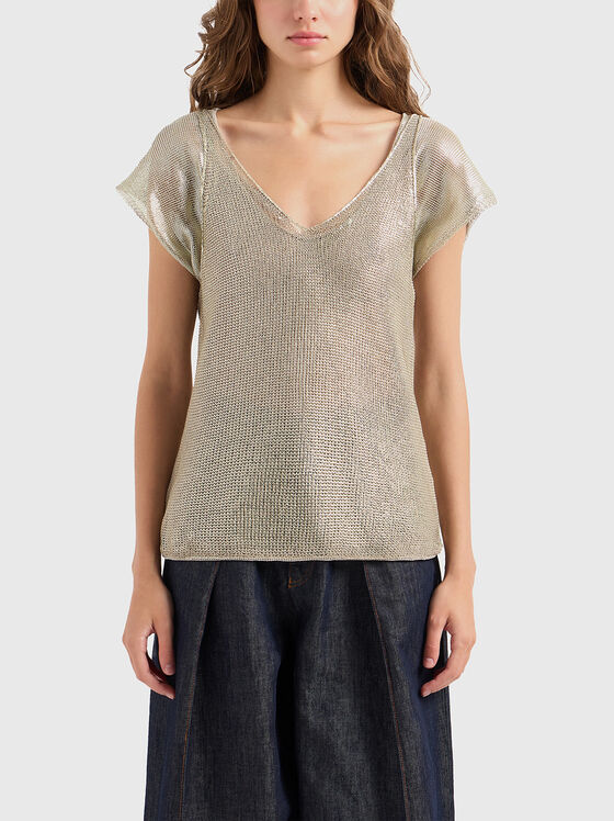 Knit top in golden colour - 1