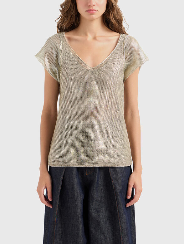 Knit top in golden colour - 1