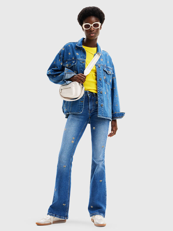 Denim jacket with floral motifs - 2