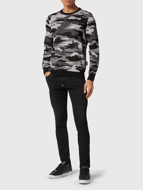 Camouflage print sweater in merino wool  - 2