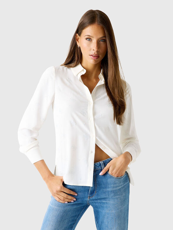 Long sleeved shirt with 4G logo rhinestones - 1