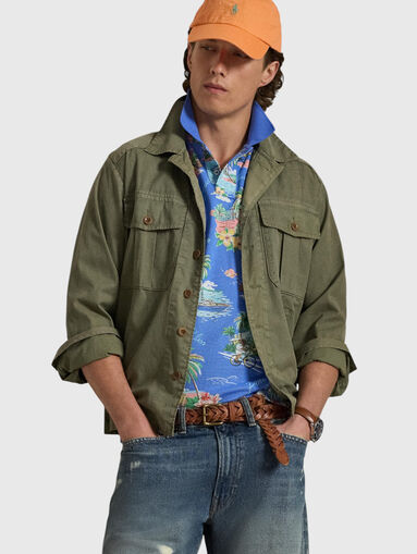 Cotton polo shirt with sea accents - 4