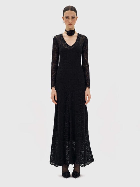 Black dress with long sleeves - 1