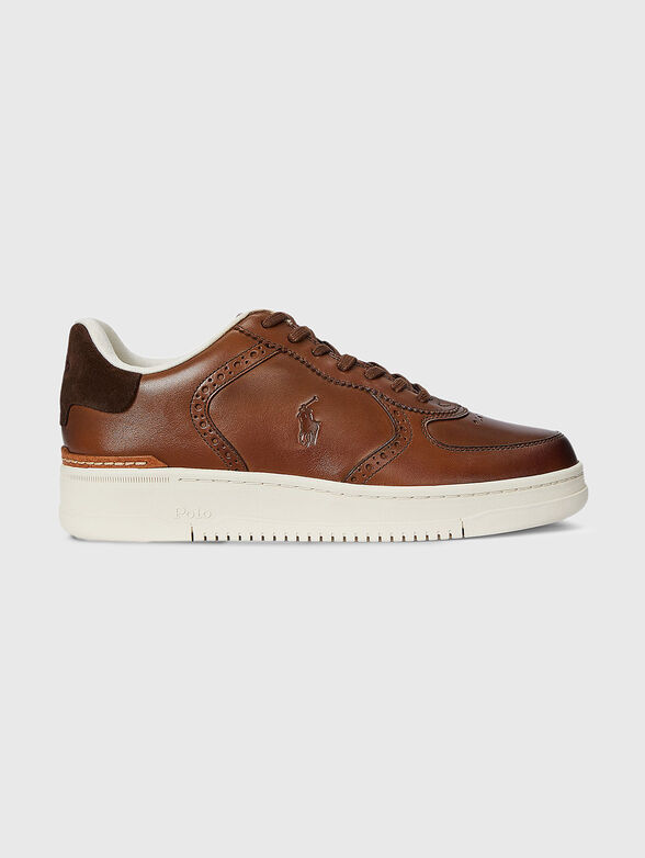 Leather sports shoes with perforations - 1