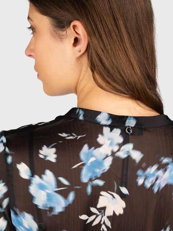 Mini dress with floral motifs - 4