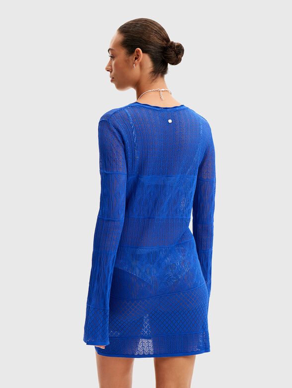 Openwork black mini dress - 2