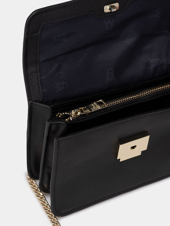 Crossbody bag with golden logo and Saffiano effect - 5