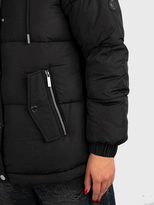 Padded jacket with hood and logo - 6