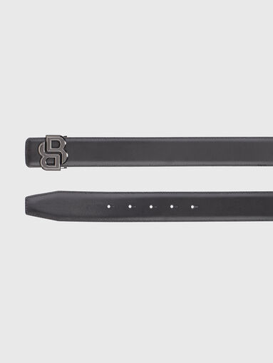 Leather belt with logo in black - 3