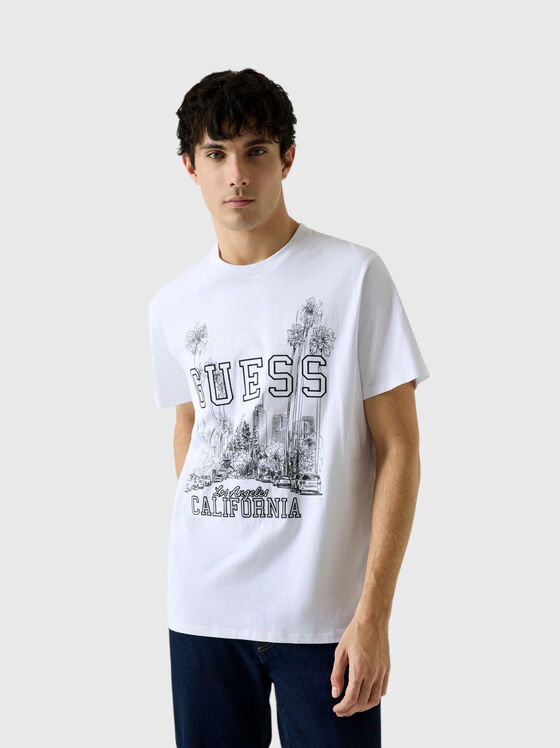 Бяла тениска с принт - 1