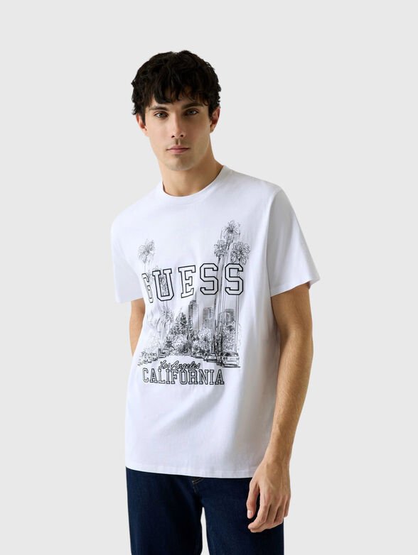 Cotton T-shirt with contrasting print - 1