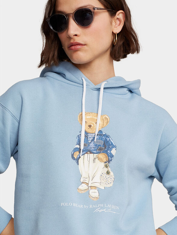 Blue sweatshirt with Polo Bear print - 4