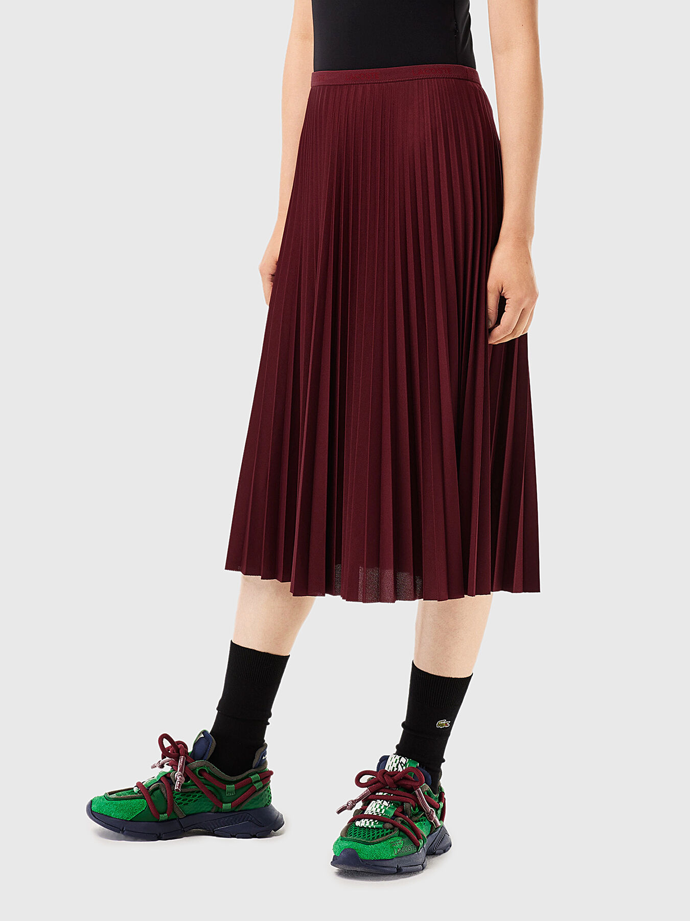 JUPE black pleated skirt brand LACOSTE Globalbrandsstore en
