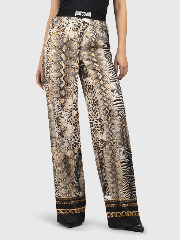 Animal print palazzo pants - 1