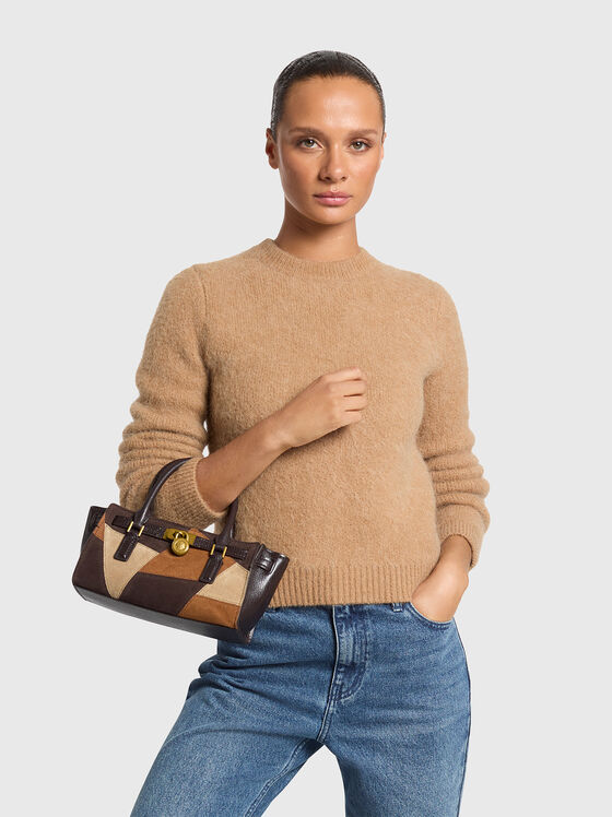 Beige wool blend sweater - 1