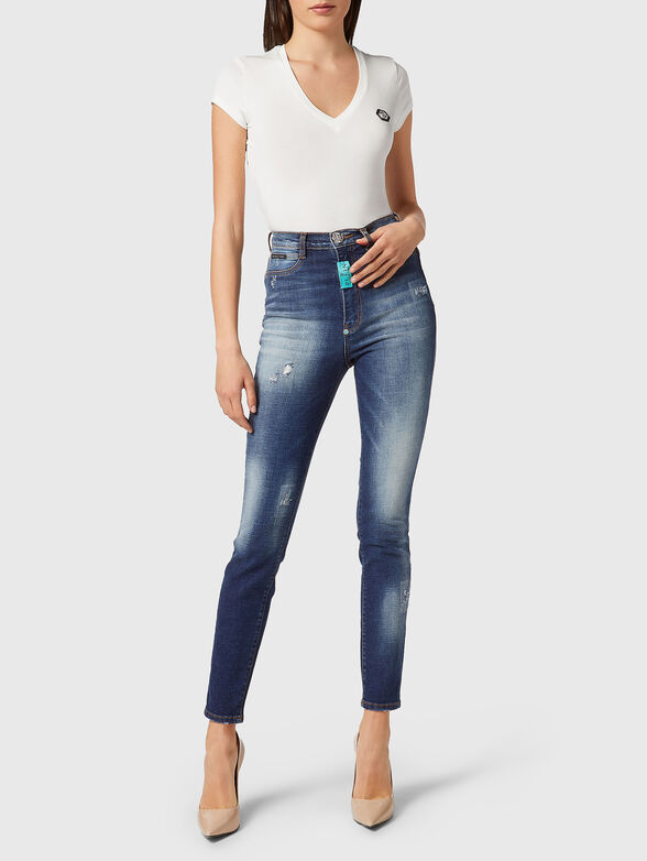 Jeans with high waist and washed effect - 4