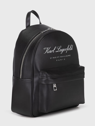 Black eco leather backpack - 4