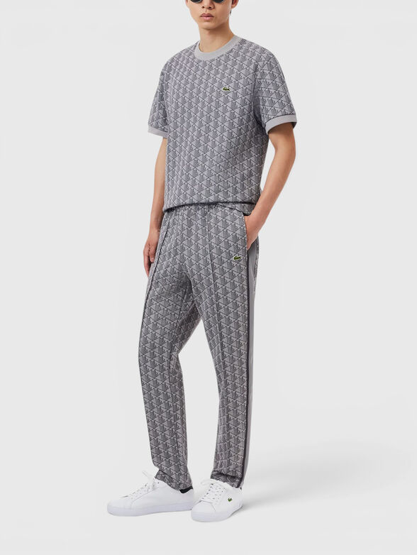 Brown sports trouser with monogram print - 3