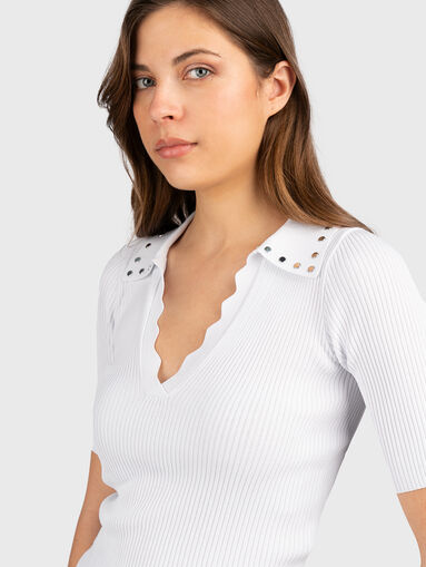 Knit viscose blend polo shirt - 5