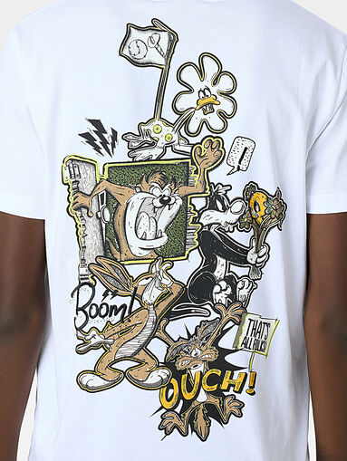 Black cotton T-shirt with Looney Tunes - 4