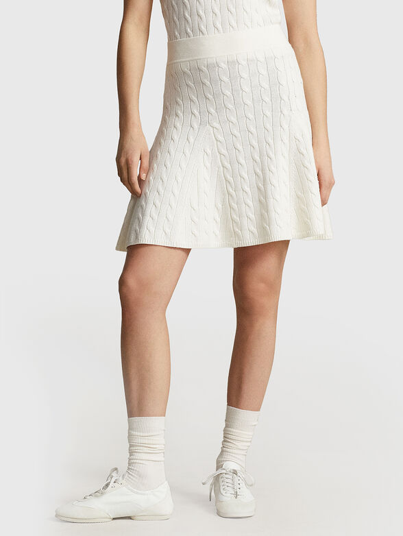 Knitted mini skirt in wool blend - 1