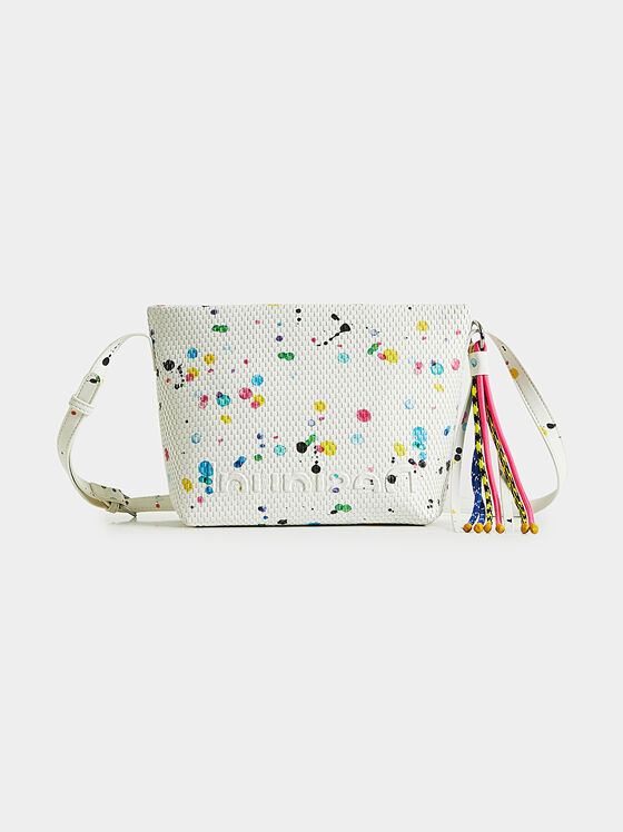 Кросбоди чанта с многоцветни арт пръски - 1