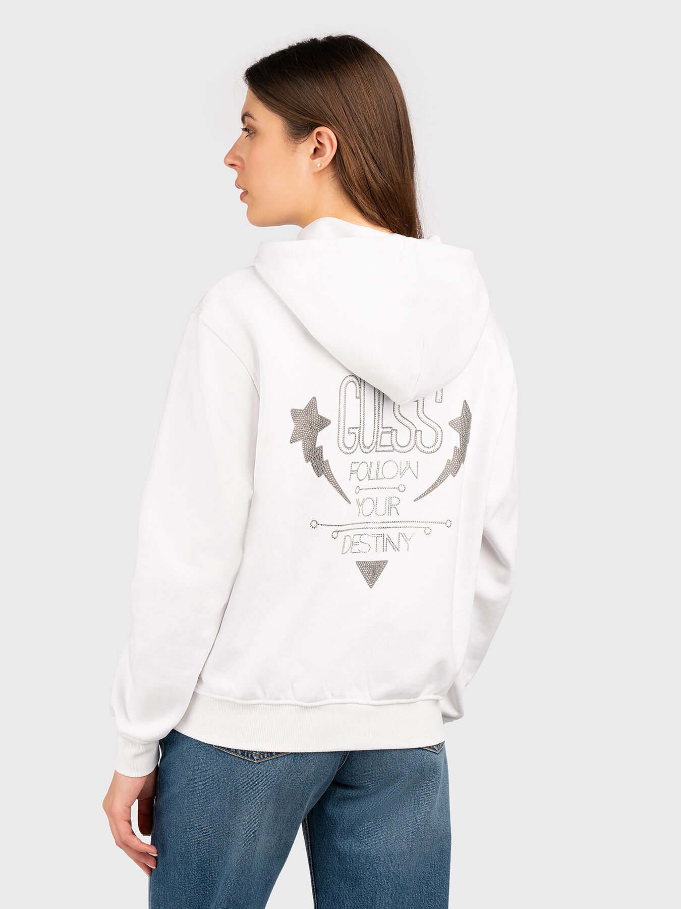 SHINY CORD sweatshirt with logo brand GUESS