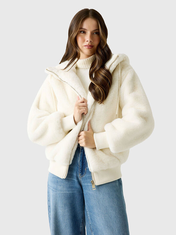 LUCREZIA jacket in soft texture with logo - 1