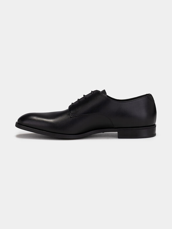 Derby leather shoes in black - 4