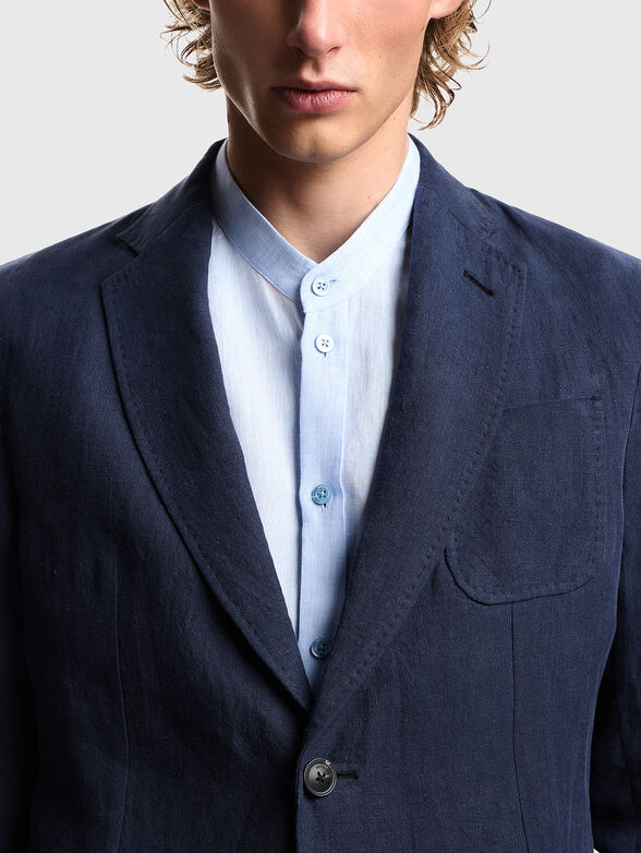 Single-breasted linen jacket - 4