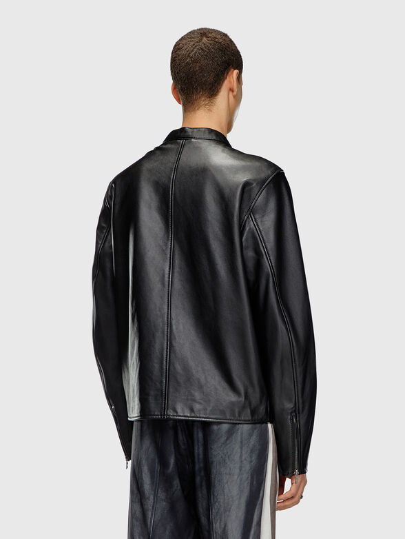 L-CARVER leather jacket with logo accent - 3