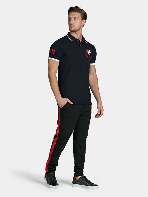 Cotton polo-shirt with contrasting embroideries - 5