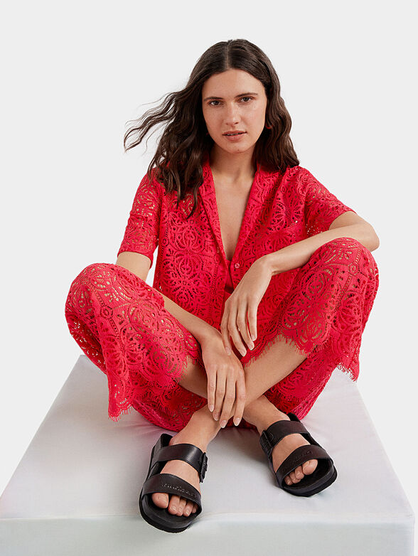 Red lace shirt - 5