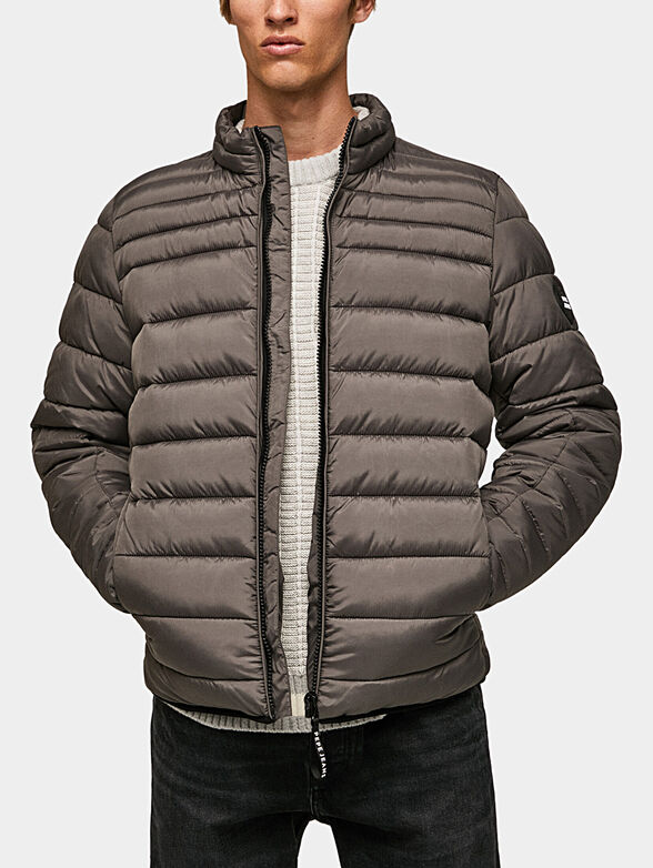 JACK black padded jacket with logo detail - 1