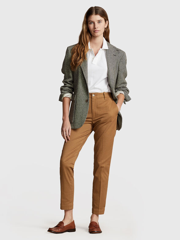Cropped cotton blend chino trousers - 4