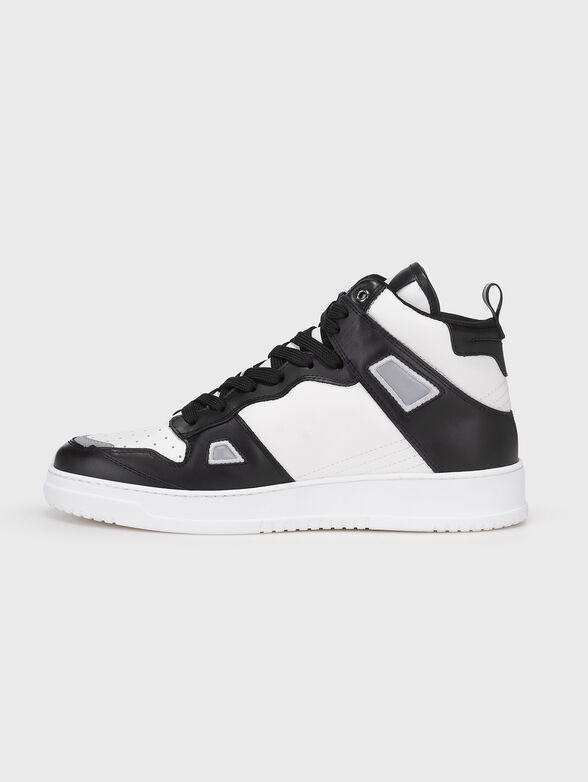 Leather sneakers with logo  - 3