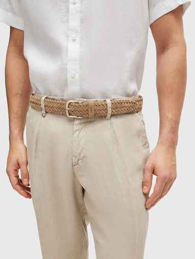 SASH suede belt with braided texture - 3
