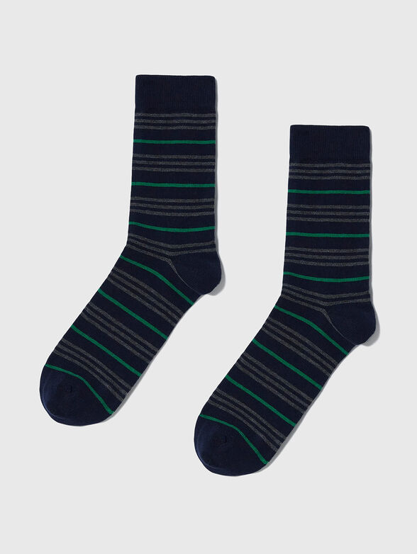 VARSITY black socks with striped motifs - 2