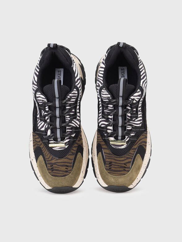 Sports shoes with animal print and suede details - 6