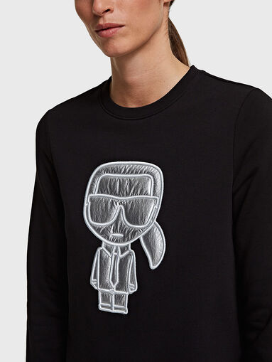 Cotton sweatshirt with textured logo - 4