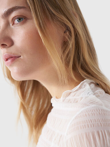 White blouse with translucent effect  - 4