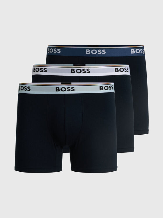 Set of three cotton boxers with logo - 1
