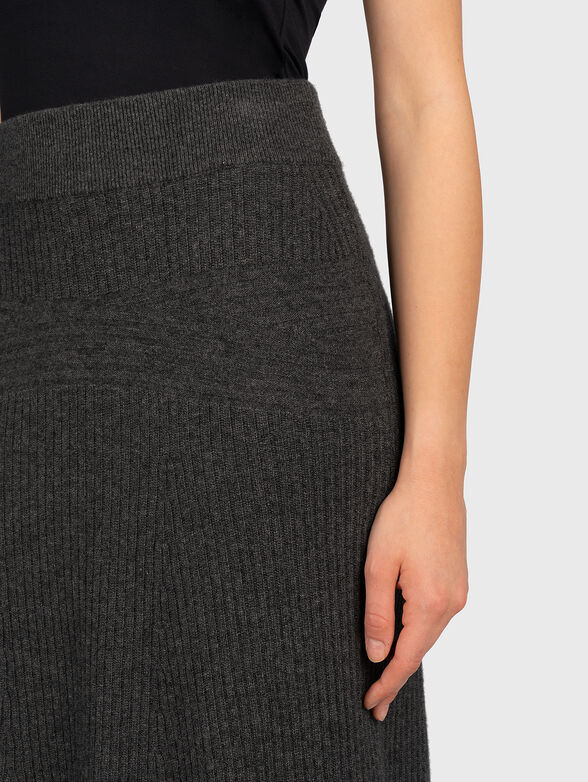 Black wool and cashmere blend skirt - 3
