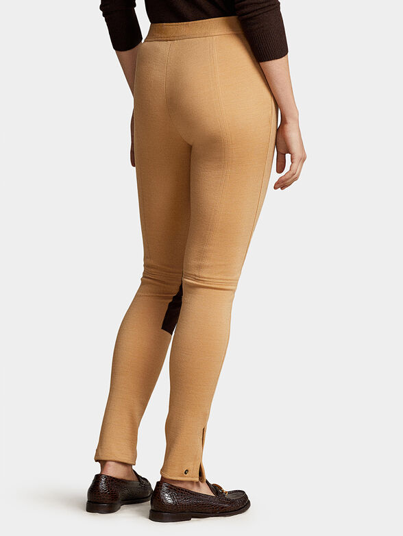 Beige leggings with patches - 2