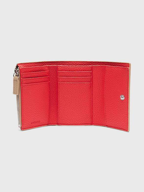Beige wallet with logo detail - 1
