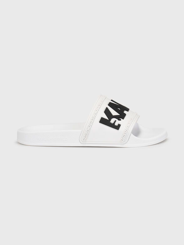 KONDO black beach slides with white lettering - 1